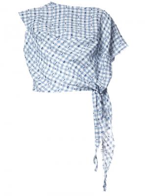 Блузка в клетку с узлом Vivienne Westwood. Цвет: синий
