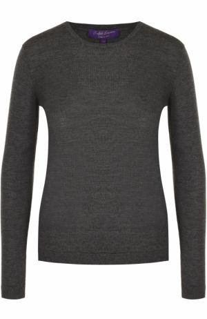 Кашемировый пуловер прямого кроя с круглым вырезом Ralph Lauren. Цвет: серый