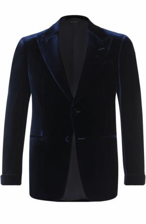 Бархатный однобортный пиджак Tom Ford. Цвет: темно-фиолетовый