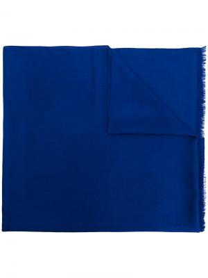 Однотонная шаль Versace. Цвет: синий