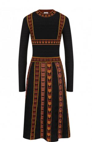 Вязаное платье-миди с декоративной вышивкой M Missoni. Цвет: разноцветный