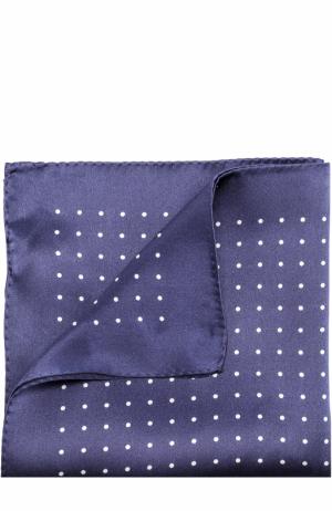 Шелковый платок с узором BOSS. Цвет: темно-синий