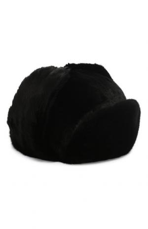 Норковая шапка-ушанка Ivan FurLand. Цвет: черный