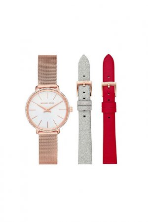 Наручные часы и 2 ремешка MICHAEL KORS. Цвет: розовый