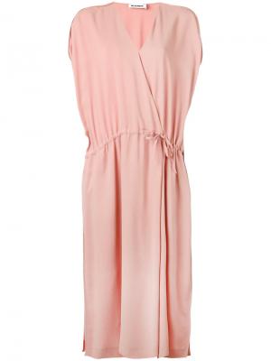 Платье с запахом Jil Sander. Цвет: розовый и фиолетовый