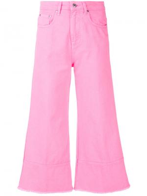 Укороченные расклешенные джинсы MSGM. Цвет: розовый и фиолетовый