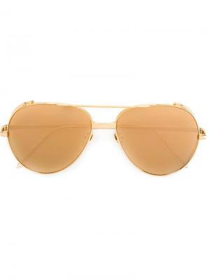 Солнцезащитные очки 426 Linda Farrow. Цвет: металлический