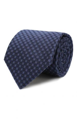Шелковый галстук с узором Van Laack. Цвет: синий