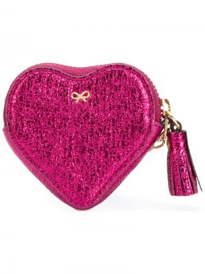 Кошелек для монет в форме сердца Anya Hindmarch. Цвет: розовый и фиолетовый