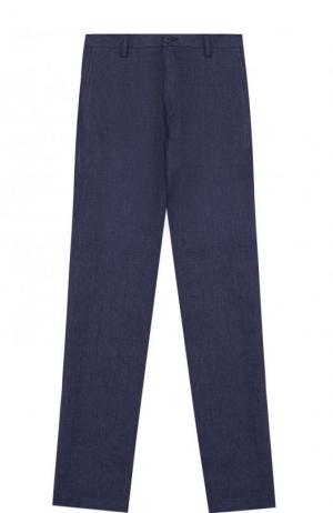 Льняные брюки Dal Lago. Цвет: синий