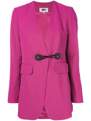 Длинный пиджак с застежкой на талии Mm6 Maison Margiela. Цвет: розовый и фиолетовый