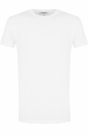 Хлопковая футболка с круглым вырезом Valentino. Цвет: белый