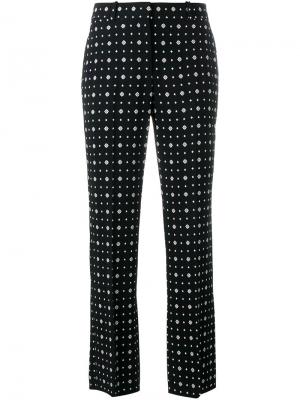 Прямые брюки с узором Givenchy. Цвет: чёрный