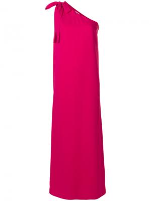 Длинное платье на одно плечо P.A.R.O.S.H.. Цвет: розовый и фиолетовый