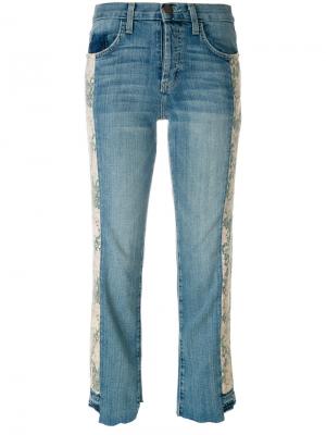 Укороченные джинсы с цветочным принтом Current/Elliott. Цвет: синий