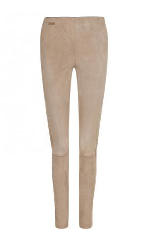 Замшевые брюки-скинни Polo Ralph Lauren. Цвет: серый