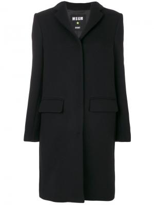 Классическое однобортное пальто MSGM. Цвет: чёрный