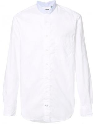 Рубашка с воротником-стойкой Gitman Vintage. Цвет: белый