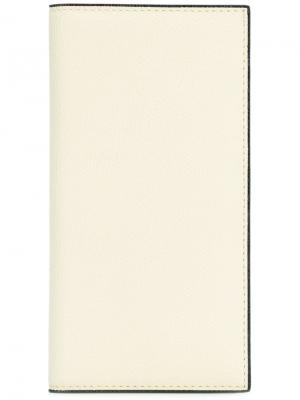 Длинный бумажник Valextra. Цвет: белый