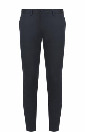Хлопковые брюки с контрастными лацканами Dolce & Gabbana. Цвет: темно-синий