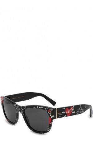 Солнцезащитные очки Dolce & Gabbana. Цвет: черный