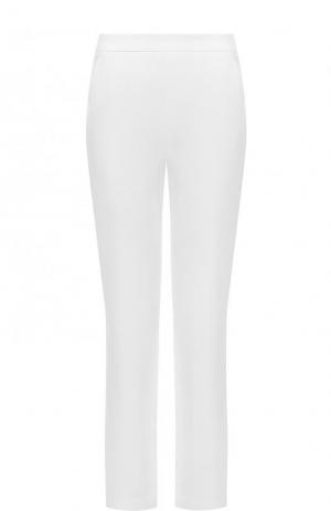 Однотонные укороченные брюки из вискозы Emporio Armani. Цвет: белый