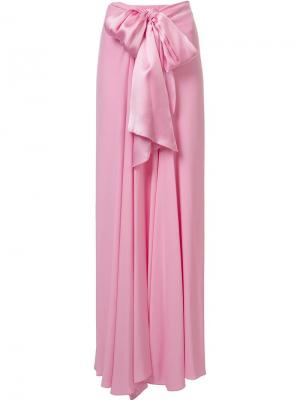 Длинная юбка Charmeuse Long Bow Front Tome. Цвет: розовый и фиолетовый