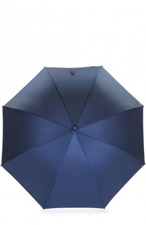 Зонт-трость с фигурной ручкой Pasotti Ombrelli. Цвет: темно-синий