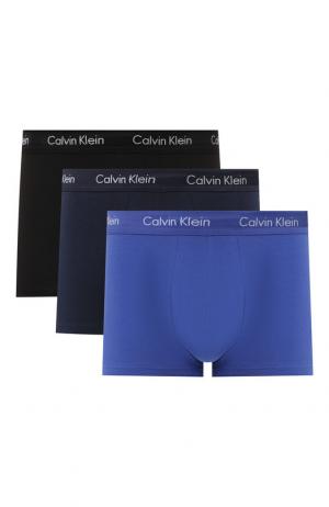 Комплект из трех хлопковых боксеров с широкой резинкой Calvin Klein Underwear. Цвет: синий