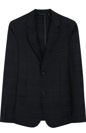 Шерстяной пиджак на двух пуговицах Dal Lago. Цвет: темно-синий