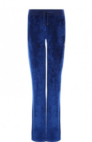 Однотонные бархатные брюки с эластичным поясом Roberto Cavalli. Цвет: синий