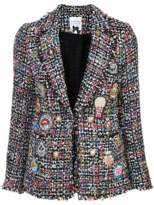 Твидовый пиджак с нашивками Edward Achour Paris. Цвет: многоцветный