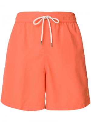 Шорты для плавания с вышивкой логотипа Polo Ralph Lauren. Цвет: жёлтый и оранжевый