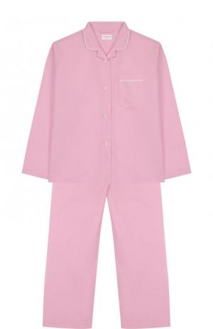 Хлопковая пижама с принтом Derek Rose. Цвет: розовый