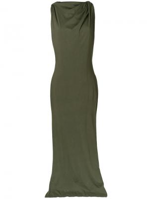 Вечернее платье с драпировкой Rick Owens DRKSHDW. Цвет: зелёный