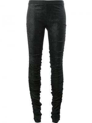Облегающие брюки со сборками Ilaria Nistri. Цвет: чёрный