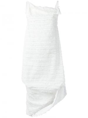 Асимметричное платье с бахромой Vivienne Westwood Anglomania. Цвет: белый
