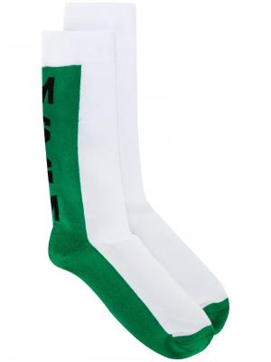 Branded socks MSGM. Цвет: зелёный
