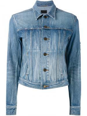 Укороченная джинсовая куртка Saint Laurent. Цвет: синий