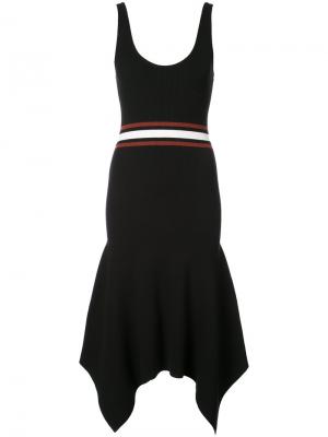 Платье с контрастной вставкой и расклешенным подолом A.L.C.. Цвет: чёрный