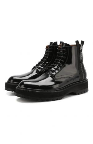 Кожаные ботинки на шнуровке и молнии Givenchy. Цвет: черный