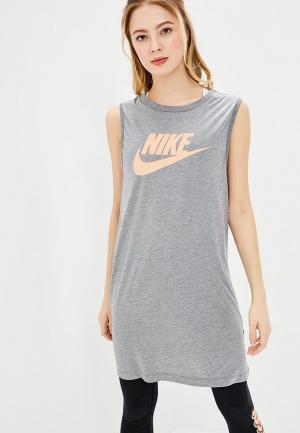 Платье Nike. Цвет: серый