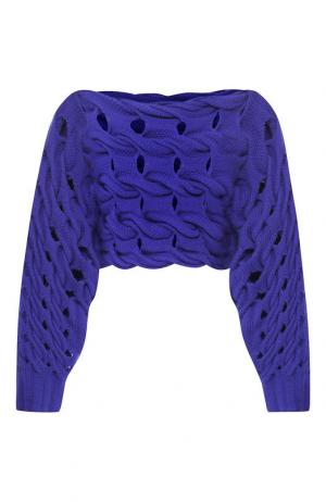 Кашемировый пуловер фактурной вязки Tse. Цвет: синий