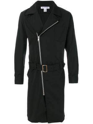 Приталенное пальто на молнии Comme Des Garçons Shirt. Цвет: чёрный