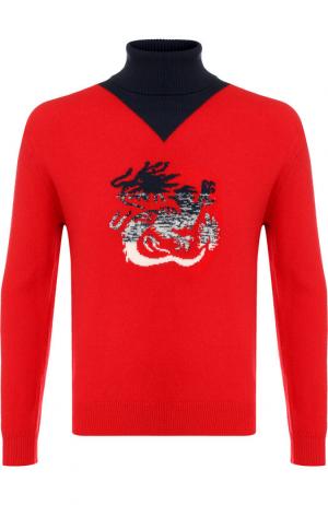 Шерстяной свитер с воротником-стойкой Kenzo. Цвет: красный
