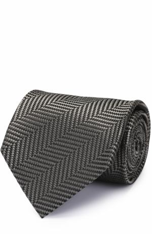 Шелковый галстук с узором Tom Ford. Цвет: серый
