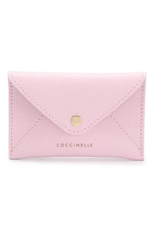 Кожаный футляр для кредитных карт Coccinelle. Цвет: розовый