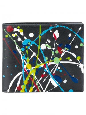 Бумажник с брызгами краски Maison Margiela. Цвет: синий