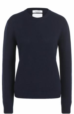 Кашемировый пуловер с заклепками Valentino. Цвет: темно-синий