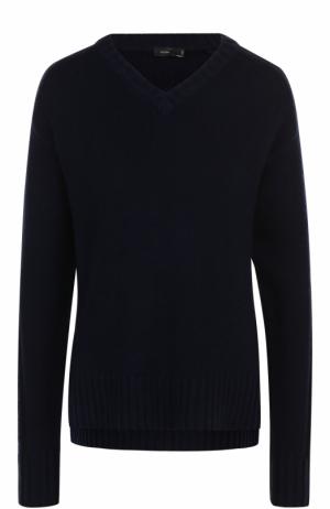 Кашемировый пуловер с V-образным вырезом Joseph. Цвет: темно-синий
